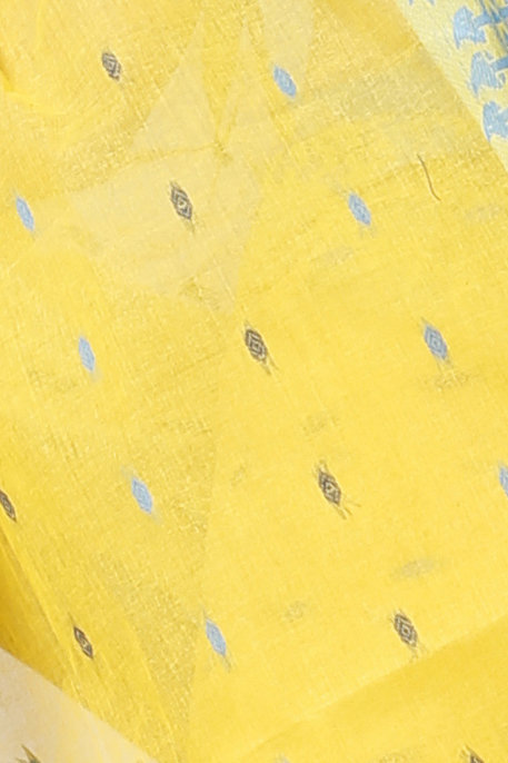 Yellow Pure Cotton Apurva Tant Saree (1064)